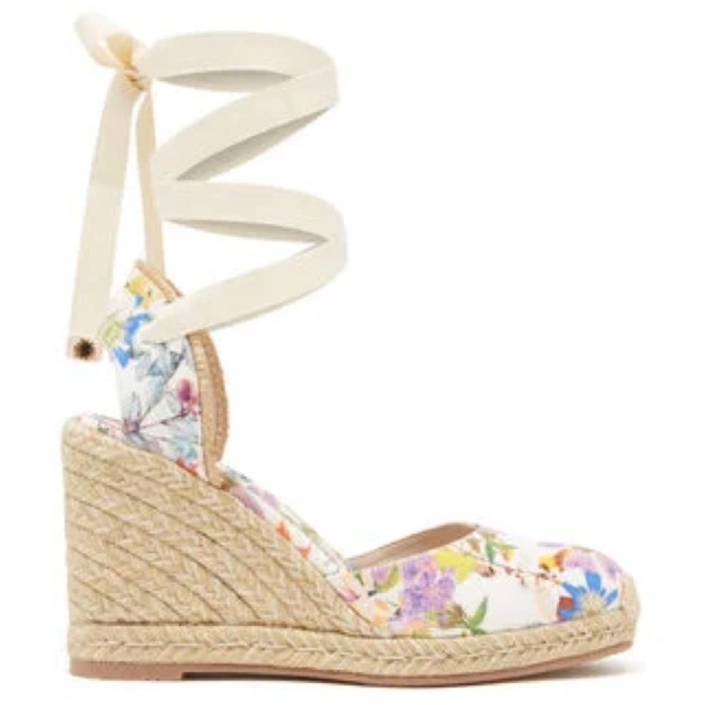 Stuart Weitzman Marguerita Espadrille Wedge in floral print